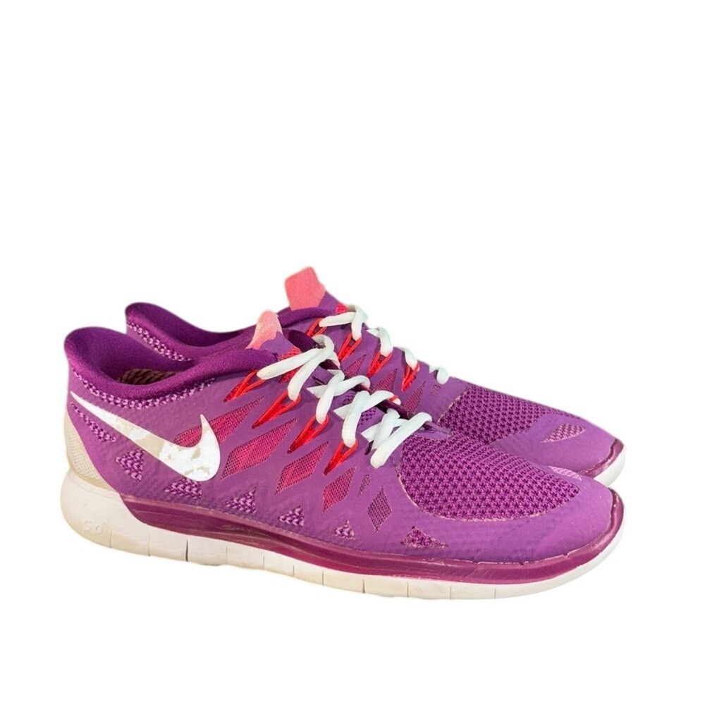 Nike Free 5.0 Bright Grape Purple White 642199-501 Womens Running Shoes Size 8.5